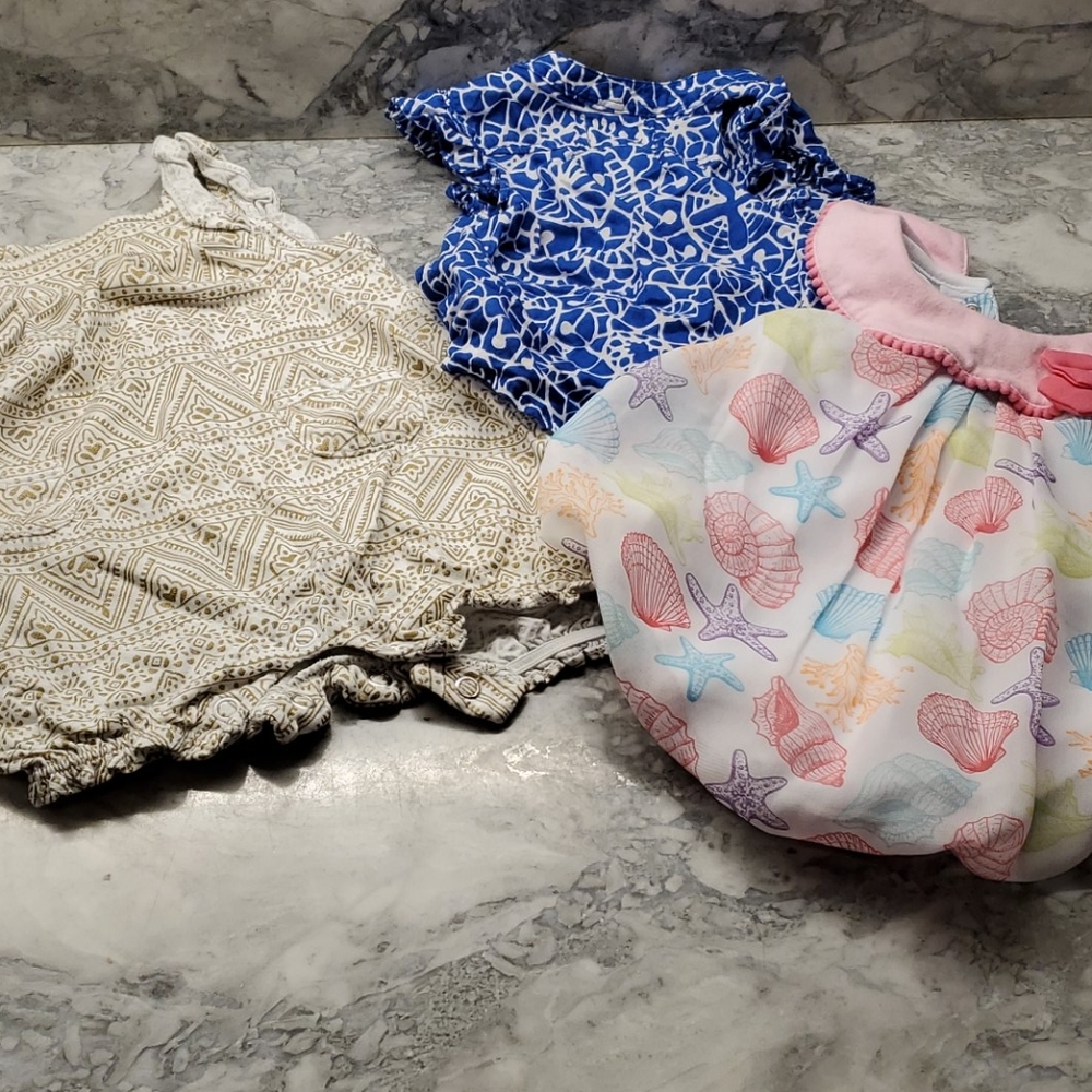 Baby girl rompers and shirt bundle